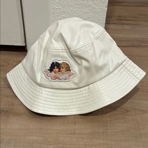 Fiorucci White Angel Logo Bucket Hat